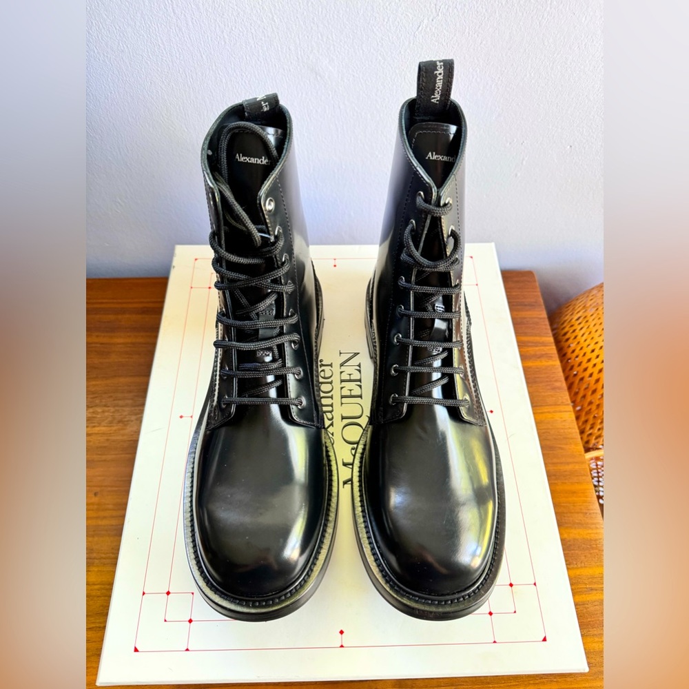 Brand new, never worn McQueen black boots